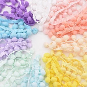 Wholesale 1cm Colorful DIY Sewing Accessory Fringe Pom Pom Ball Lace Trim