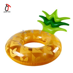 Wholesale and Customized are available 2018 Popular High Quality Inflatable Pineapple Swim Ring For Pool Party