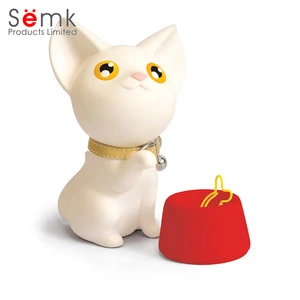 Wholesale cat shape magnetic paper clip holder with paper clips