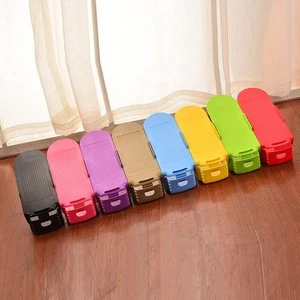 Wholesale cheap convenient creative adjustable plastic colorful organizer display shoe rack