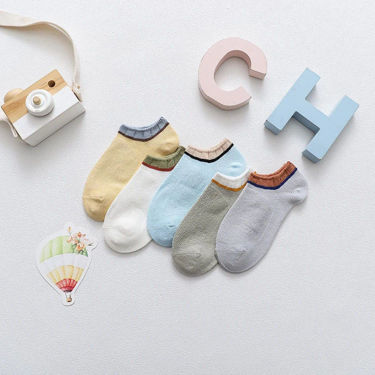 Wholesale cheap customizable comfortable cotton fashion soft colored stripe children socks baby socks