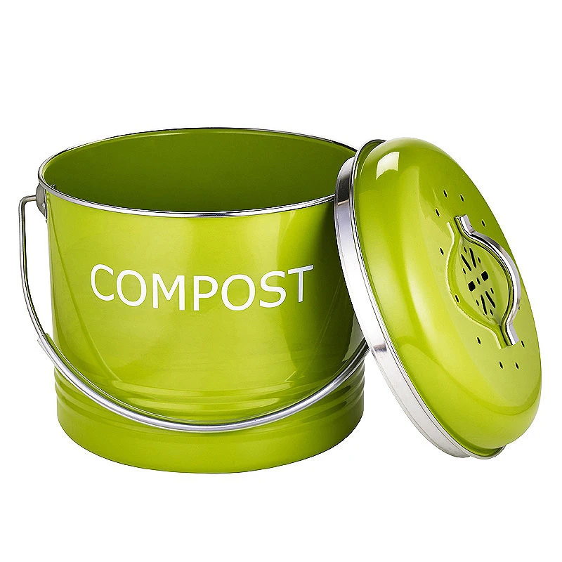 Wholesale Custom design galvanized kitchen Metal compost waste bin
