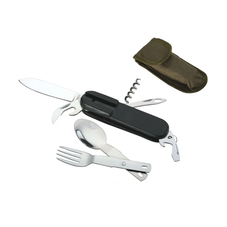 Wholesale Custom Design Hot Sale Outdoor Cooking Spoon Knife Fork Bottle Can Opener Camping Tools