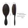 Wholesale Custom LOGO Black 100% Boar Bristle Massage Scalp Paddle Hair Brush