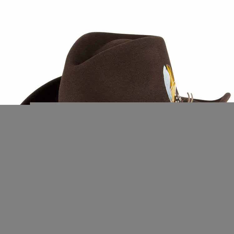 Wholesale felt cowboy hats fedora hat with decoration