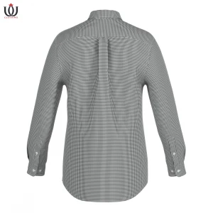 Wholesale Long Sleeve Man Shirt 100% Cotton Small Gingham Breathable Formal Shirts