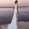 Wholesale mermaid wedding dress with side embroidery bling party evening gowns
