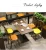 Import Wholesale Milk Tea Coffee Shop Public area Dining  metal Cross back  Restaurant Tables and Chairs from China