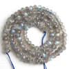 Wholesale Natural Small Tiny Rondel Faceted Gemstone Beads, 2mm 3mm Labradorite Faceted Rondelle Beads  for Jewelry Making