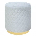 Wholesale Pure Color Round Ottoman Bench Velvet, French Style Living Room Soft Ottoman Stool