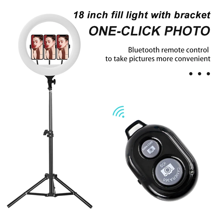 Wholesale Source supplier 2020 new design 18 inch ring fill light led aros de luz photography lighting with remote control