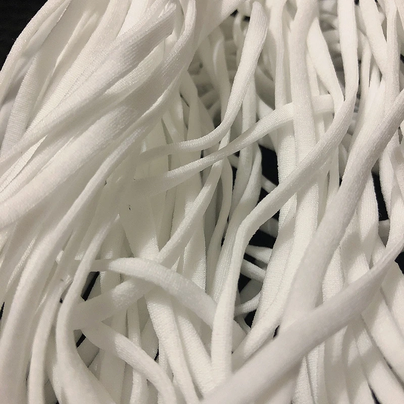 Wholesale Suppliers Flat Elastic Earloop Band 1/4 Inch Flat Garments Sewing Round Elastic Rubber Band 3/5/6/ mm