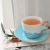 Import Wholesale wave pattern bone china coffee cup and saucer porcelain water cup set afternoon tea set custom from China