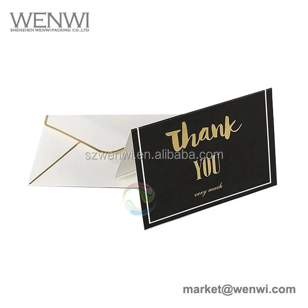 Wholesale White Custom Printed Gold Logo Mini Paper Gift Card Envelope