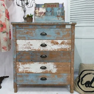 Wholesales Vintage Used Recycled Wooden Chest of Drawers Shabby chic living room furniture