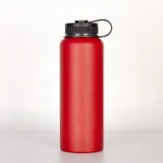 Wide Mouth 40 Ounce Vacuum Insulated Stainless Steel Water Bottle Termos Silicone Wholesale Flex Straw Lid Top Cap 1000ml 18o