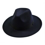 winter plain wool felt fedora hat with decoration
