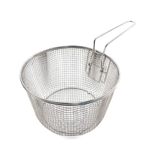 Wire Mesh Frying Basket Strainer Quality Foldable Round Fry Basket Stainless Steel Round Fryer Basket
