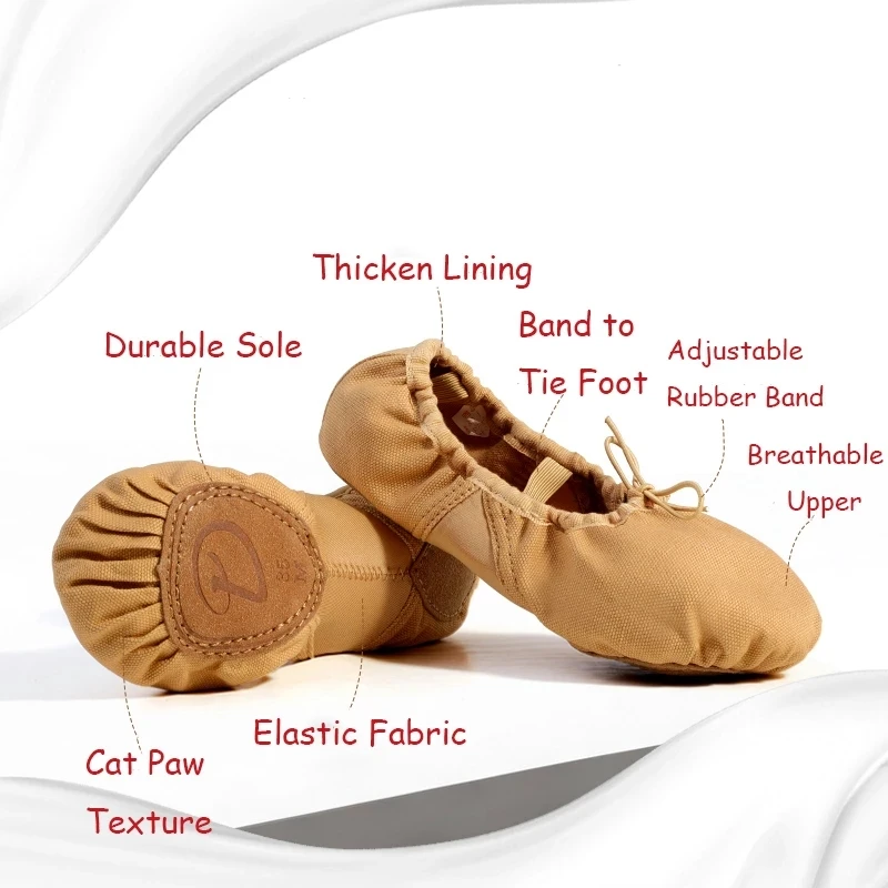 Women Elastic Canvas Dance Shoes Ballet Slippers