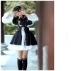 Women Maid Outfit Anime Long Dress Black and White Apron Dress Lolita Dresses Cosplay Costume