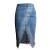 Import Womens burrs Irregular fringed high waist skirt Mid-length split Split hip lift Denim skirt from China