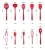 Import WUJO Amazon 10pcs Drop shipping Cooking Red Home Silicone Kitchen Utensil Set from China