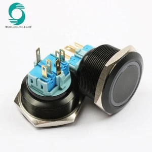 XL30B/F11-R 30mm flat ring round momentary 6 pin car switches reset  12v 5v car Alumina metal push button switch