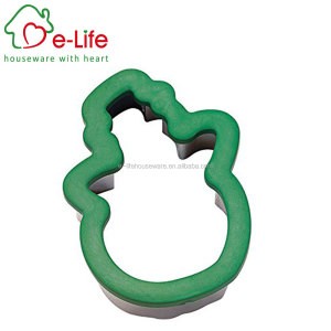 xmas different shapes stainless steel cookie cutter with silicone comfort grip