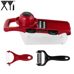 XYj Cheese Fruit Mandoline Vegetable Cutter 6 Adjustable Blades Vegetable Cutter Slicer With Storage Cuter