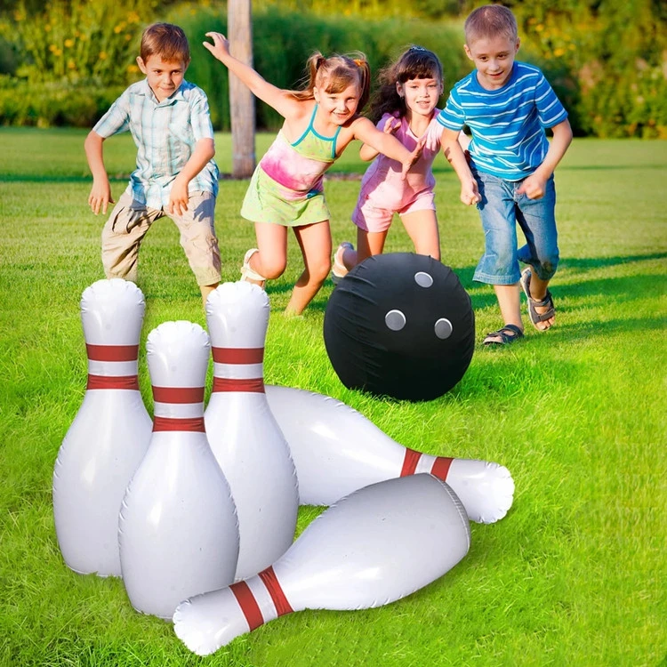 Yellow Inflatable bowling ball game / kids inflatable bowling field for sale