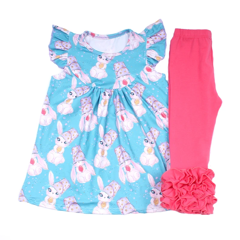 Yi wu kids clothes wholesale childrens boutique clothing toddler rabbit boutique baby girl clothing