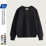YLS hip hop crewneck 100% Pre-shrink cotton 470gsm fleece WARM winter men triangle sweatshirt solid pullover sweatshirts