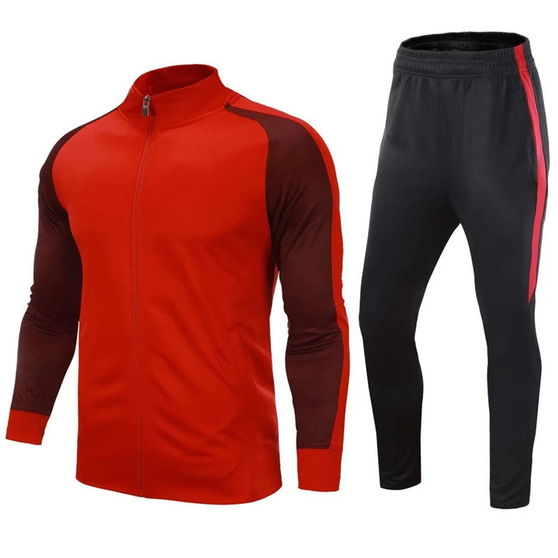 Youth Sportswear Two-Piece Jacket Pants Set Men&#x27;s Soccer Tracksuit