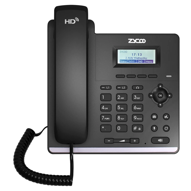 ZYCOO CooFone H81 VOIP Phone,2 SIP Accounts,128x48 Screen basic ip phone