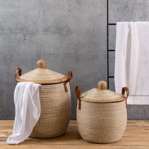 Woven Seagrass Basket Laundry Storage Basket Made in Vietnam
