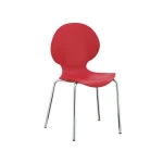 Plastic Chair with Round Back and Iron Legs DC-P84