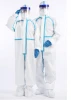 Disposable Protective Medical Overalls PP+PE Material; With Blue Rubberized Strips；With Applied Certificates