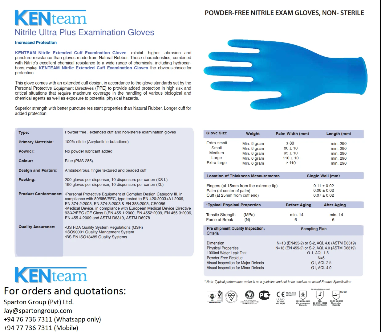 Buy Nitrile Gloves from SPARTON GROUP (PVT) LTD, Sri Lanka
