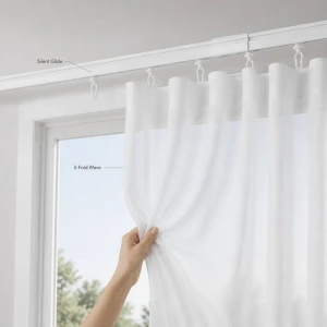 Adjustable Telescopic Curtain Rod Pole Black Aluminum 0.65 to 5.1 Meters Wall Ceiling Mount