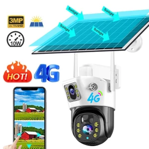 4MP 10W solar panel camera PTZ IP CCTV Security 4G Camera With Sim Card IP Camera Outdoor Support 128 Memory Card