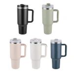 Double Lid Insulated Stainless Steel Tumbler with Handle – OEM/ODM for Beverage Business