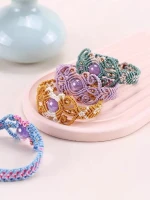Amethyst Beads Delicate Braided Rope Bracelet