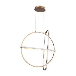 Contemporary modern decorative aluminum acrylic gold LED circle pendant light