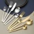Import Gold Stainless Steel Flatware Cutlery Set Spoon Fork Knife Wedding Set from China