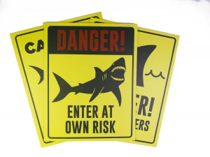 Shark Zone Party Decoration Cardboard Sign