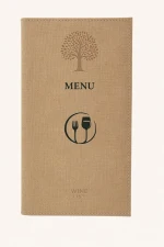 PU Leather Menu Cover – Custom Size with Pyrographic Logo