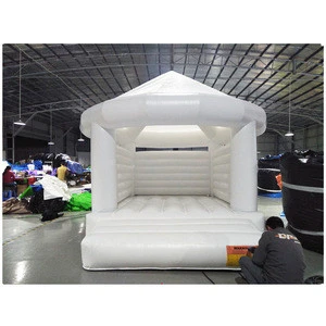 0.55mm PVC tarpaulin White Inflatable Bounce House Bouncy Castle For Wedding.