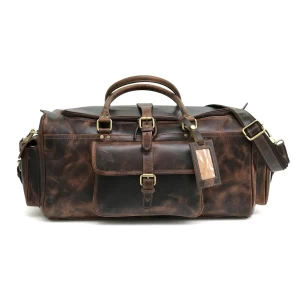 Wholesale Leather Travel Bag Large Capacity Buffalo Leather Luggage Bag High quality