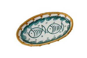 Rattan Ceramic Plates