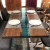 Import American Black Walnut River Epoxy Resin Table Tops in Lake Blue Color from China